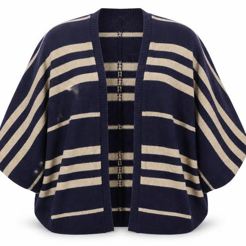 Gap Womens Blue V-Neck Striped Nylon Cardigan Jumper One Size