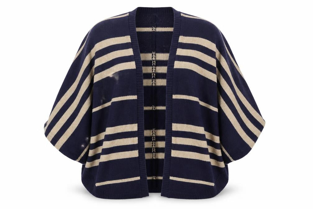 Gap Womens Blue V-Neck Striped Nylon Cardigan Jumper One Size