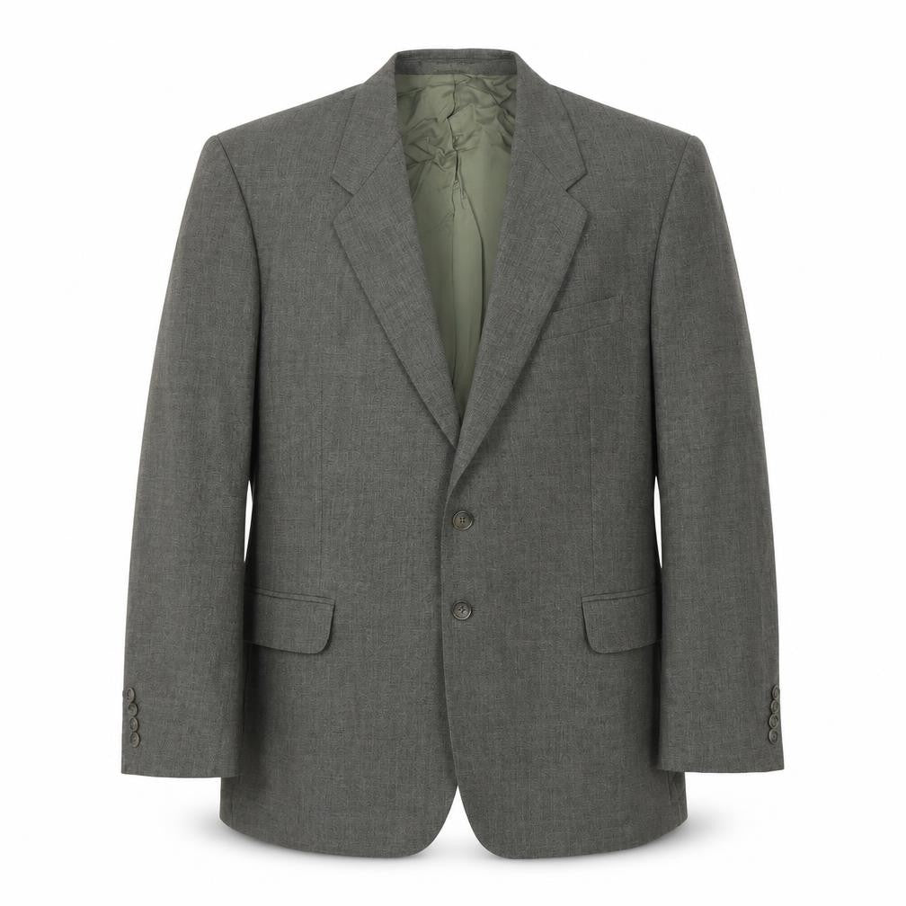 Front view of Marks & Spencer men’s grey polyester jacket suit jacket, size 44, regular