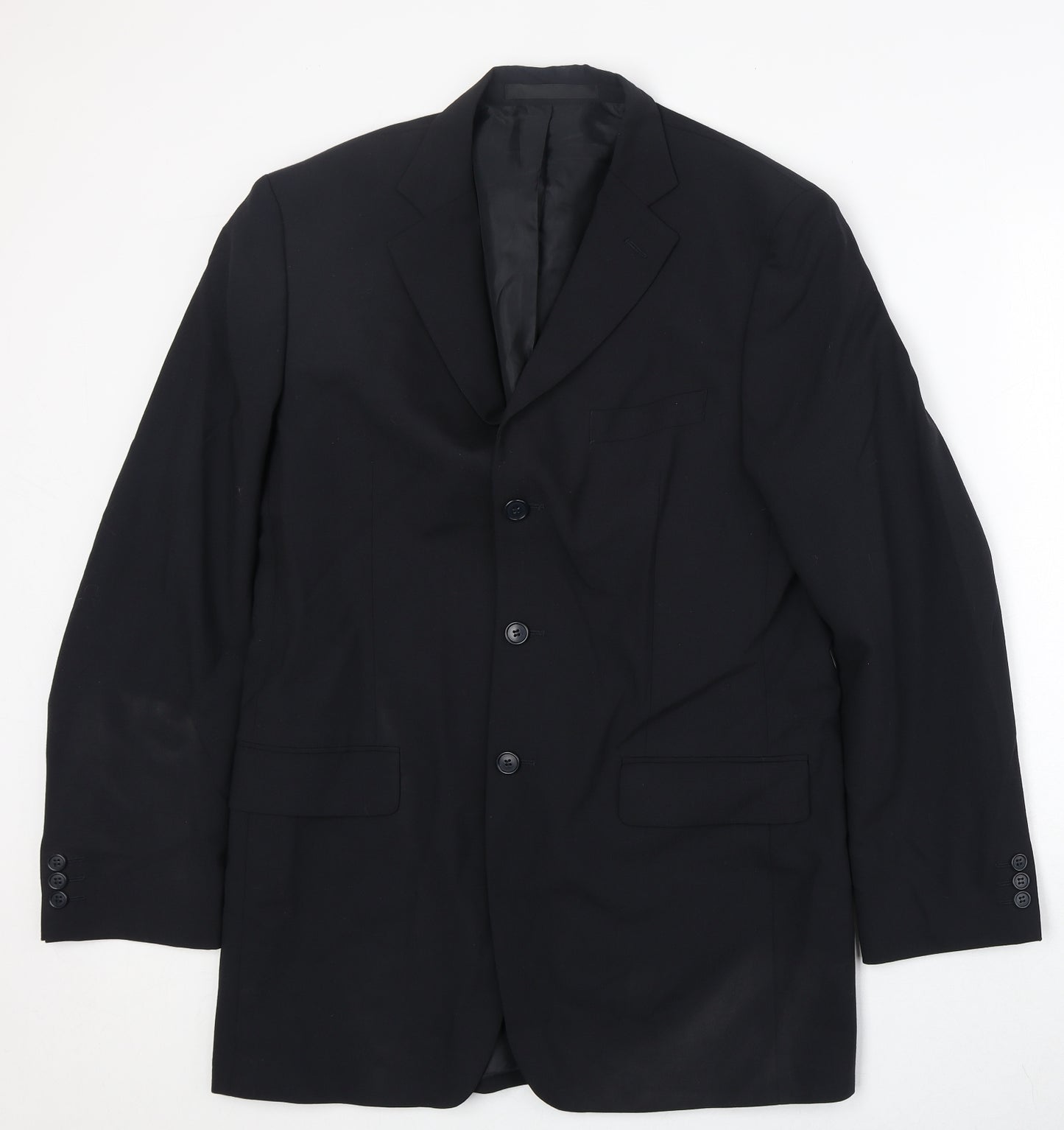 Marks and Spencer Mens Black Polyester Jacket Suit Jacket Size 40 Regular