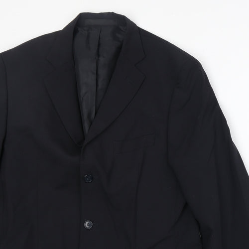 Marks and Spencer Mens Black Polyester Jacket Suit Jacket Size 40 Regular
