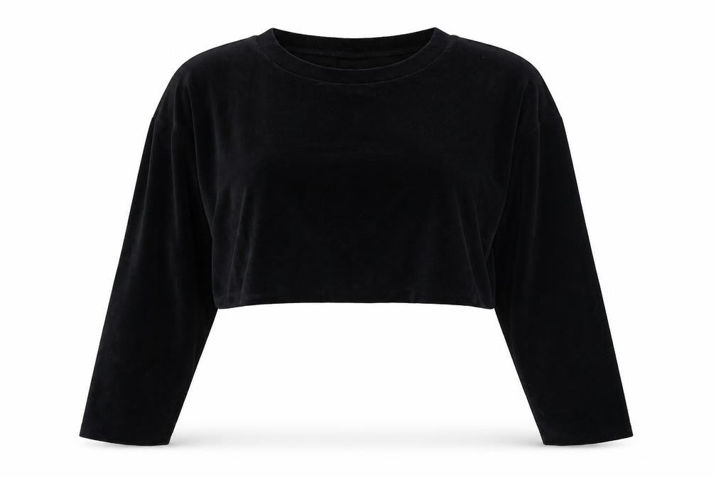 Front view of USA Pro women’s black cotton pullover sweatshirt, size UK 12, pullover