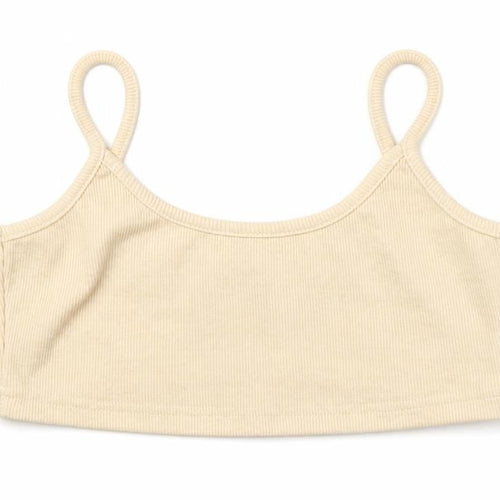 Missguided Womens Beige Polyester Cropped Tank Size 8 Round Neck