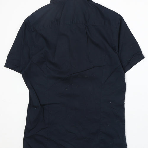 ASOS Mens Blue Cotton Button-Up Size S Collared Button