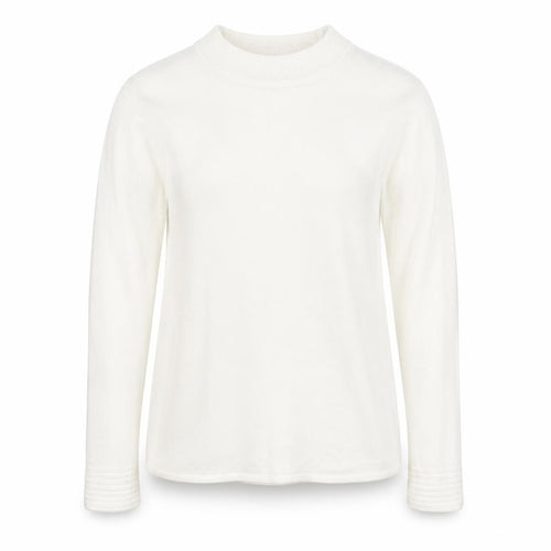 Bonmarché Womens Ivory Round Neck Acrylic Pullover Jumper Size 14
