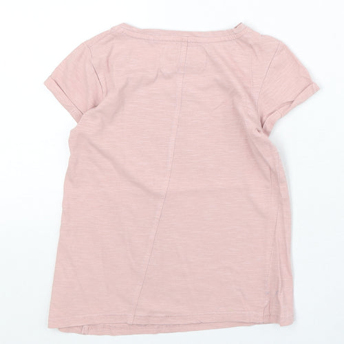 NEXT Girls Pink 100% Cotton Basic T-Shirt Size 7 Years Round Neck Pullover - You Wonderful Sparkly Thing You