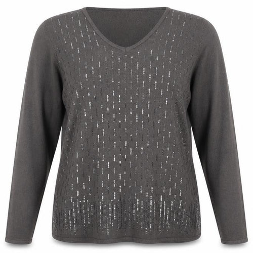 Damart Womens Brown V-Neck Acrylic Pullover Jumper Size 14 - Size 14-16