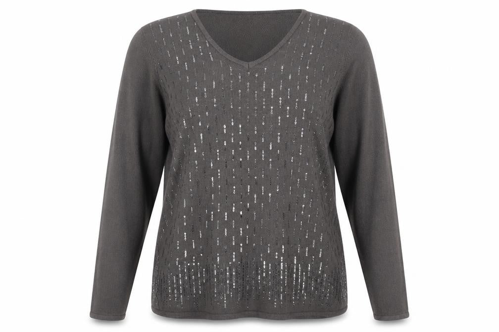 Damart Womens Brown V-Neck Acrylic Pullover Jumper Size 14 - Size 14-16