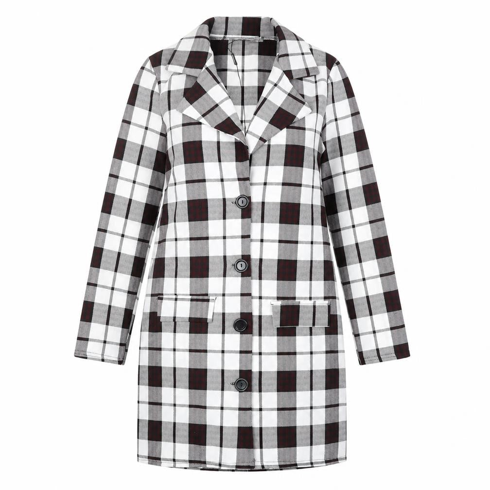 Front view of PRETTYLITTLETHING women’s white geometric trench coat coat, size UK 6, button