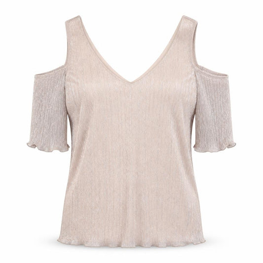 Front view of Roman women’s pink polyester basic tank, size UK 10, v-neck - cold shoulder