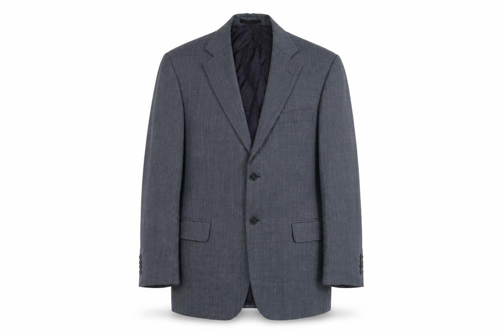 Front view of Marks & Spencer men’s grey wool jacket suit jacket, size 40, regular