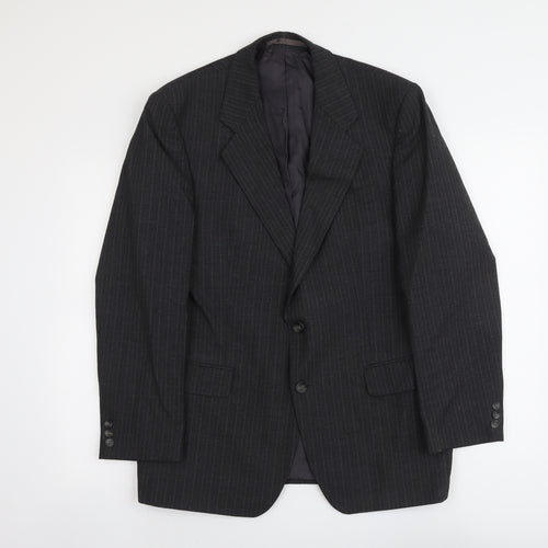 Marks and Spencer Mens Grey Striped Polyester Jacket Suit Jacket Size M Regular