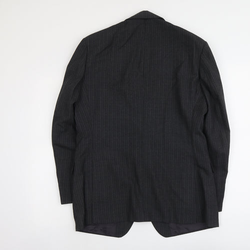 Marks and Spencer Mens Grey Striped Polyester Jacket Suit Jacket Size M Regular