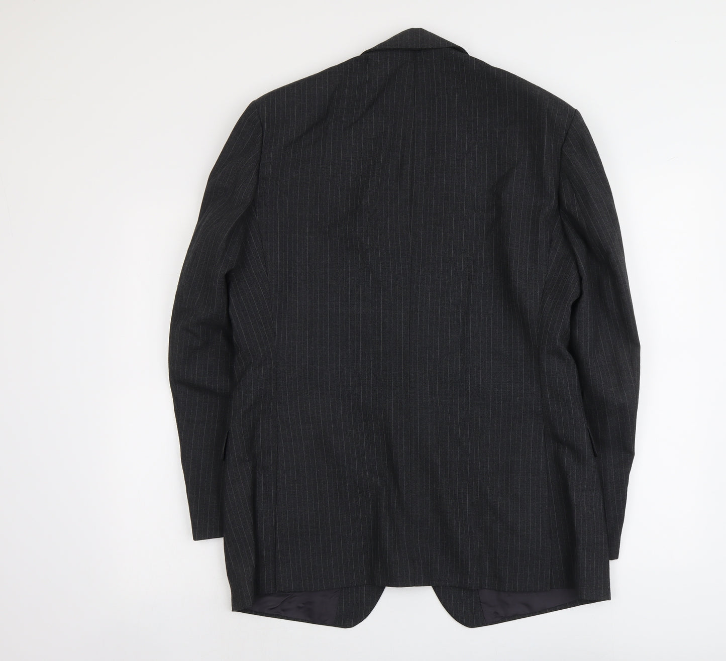 Marks and Spencer Mens Grey Striped Polyester Jacket Suit Jacket Size M Regular