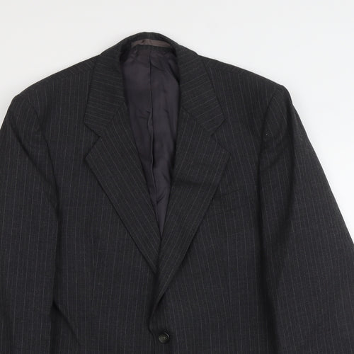 Marks and Spencer Mens Grey Striped Polyester Jacket Suit Jacket Size M Regular