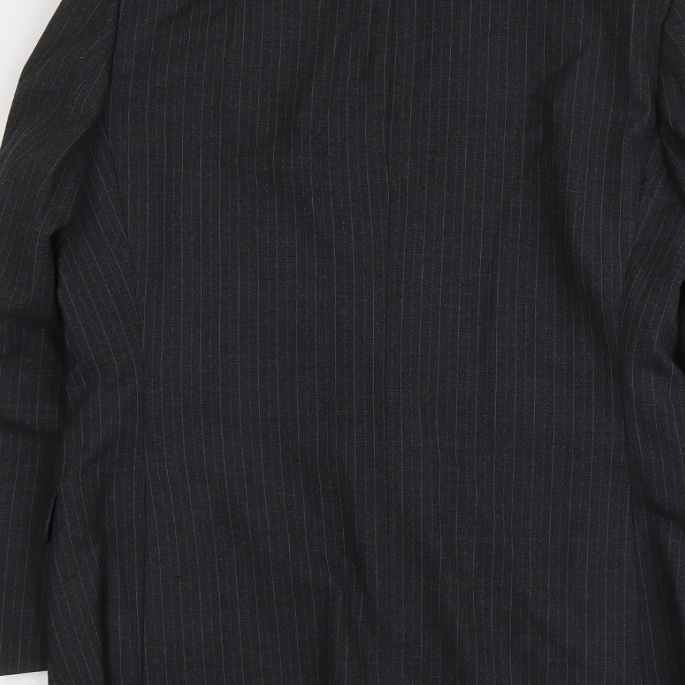 Marks and Spencer Mens Grey Striped Polyester Jacket Suit Jacket Size M Regular