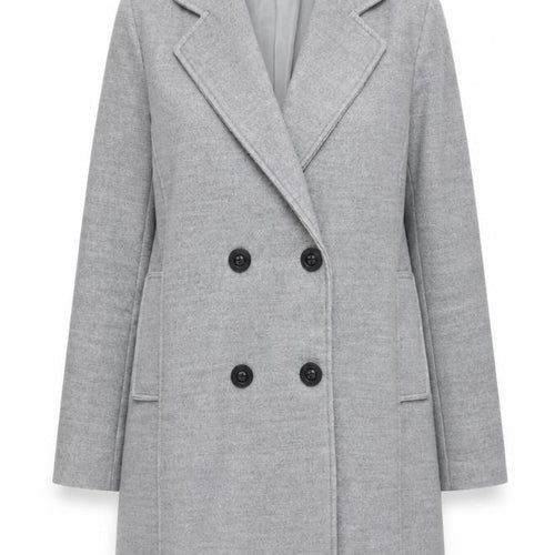 Lola Liza Womens Grey Pea Coat Coat Size 10 Button