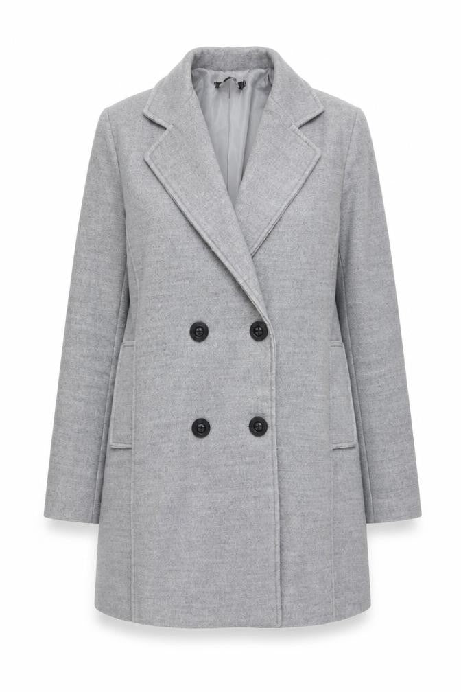 Lola Liza Womens Grey Pea Coat Coat Size 10 Button