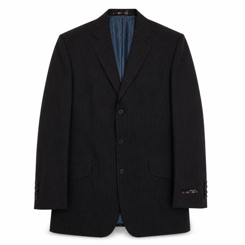 River Island Mens Grey Striped Polyacrylate Fibre Jacket Suit Jacket Size 38 Regular - Pinstripes
