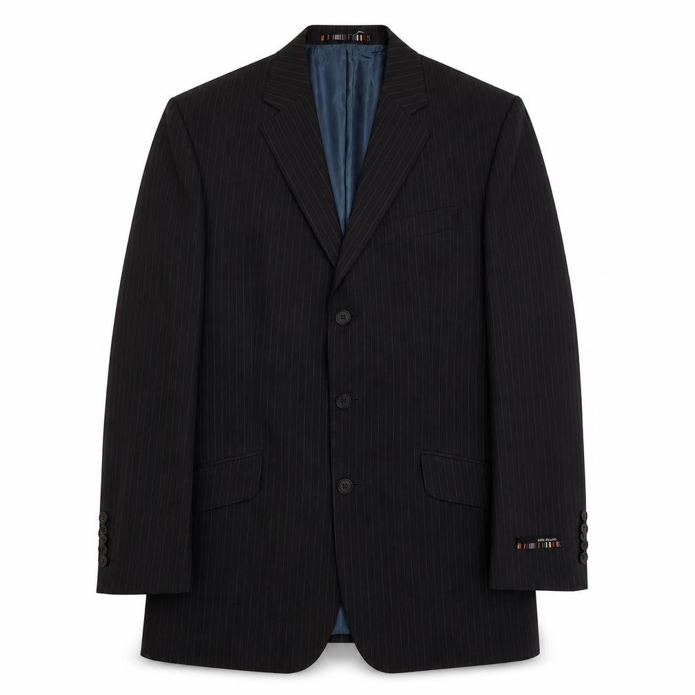 River Island Mens Grey Striped Polyacrylate Fibre Jacket Suit Jacket Size 38 Regular - Pinstripes