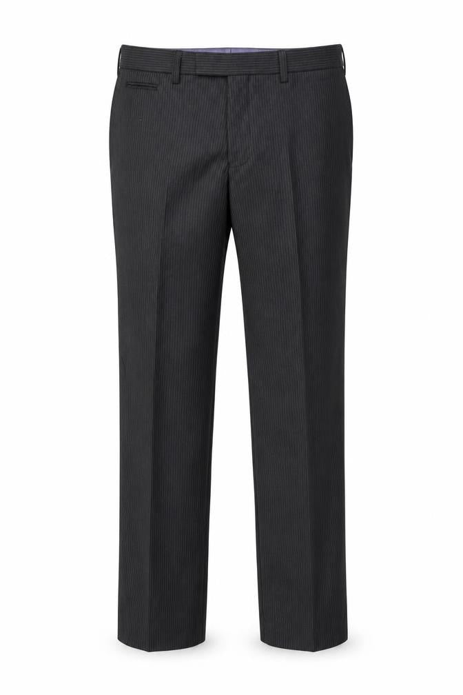 NEXT Mens Grey Striped Polyester Dress Pants Trousers Size 34 in L31 in Regular Button