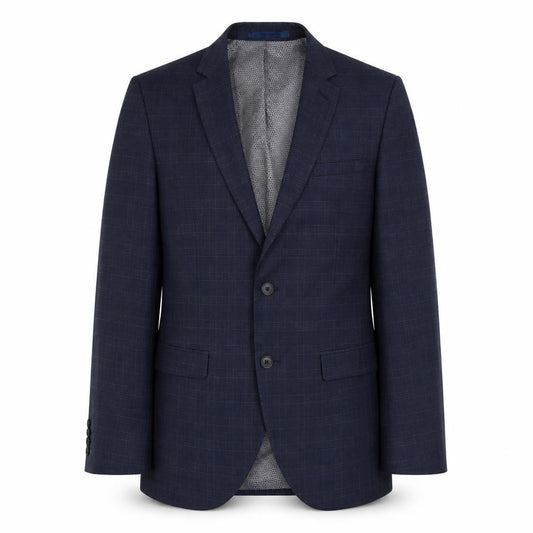 Front view of Next men’s blue polyester jacket suit jacket, size 38, regular