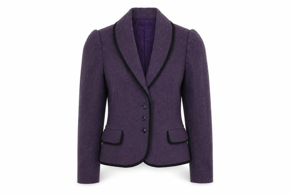 Country Casuals Womens Purple Wool Jacket Blazer Size 8
