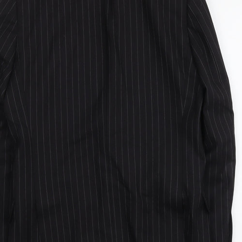 TM Lewin Mens Black Striped Wool Jacket Suit Jacket Size 40 Regular