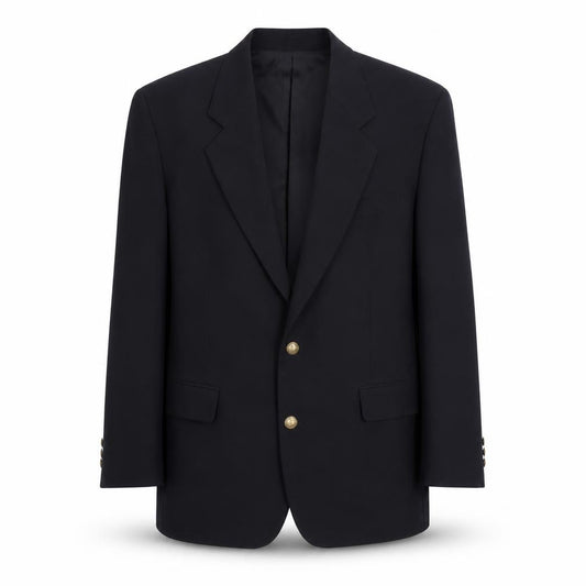 Front view of Greenwoods men’s black polyester jacket suit jacket, size L, regular