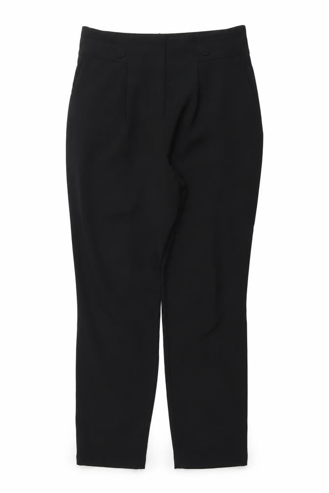 Dorothy Perkins Womens Black Polyester Trousers Size 12 L28 in Regular Button