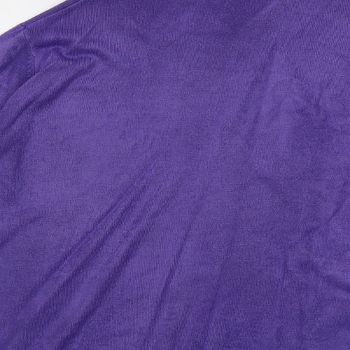 Bonmarché Womens Purple Mock Neck Acrylic Pullover Jumper Size L