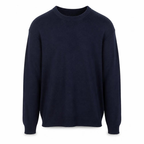 South Bay Mens Blue Round Neck Cotton Pullover Jumper Size S Long Sleeve