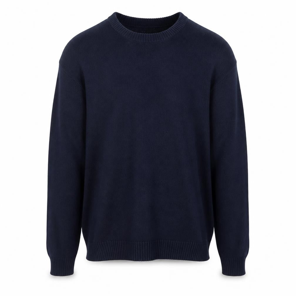 South Bay Mens Blue Round Neck Cotton Pullover Jumper Size S Long Sleeve