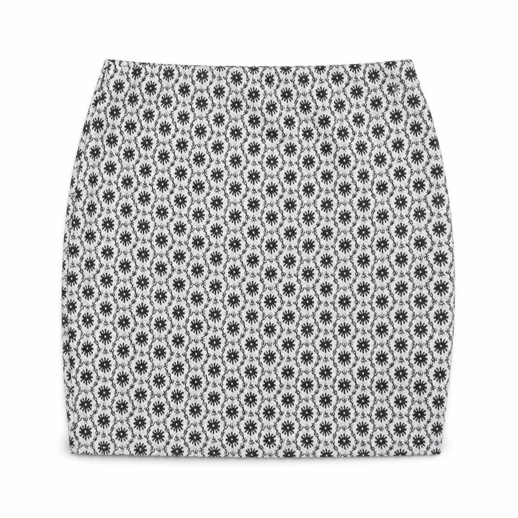 New Look Girls Grey Geometric Polyester Bandage Skirt Size 12-13 Years Regular Pull On