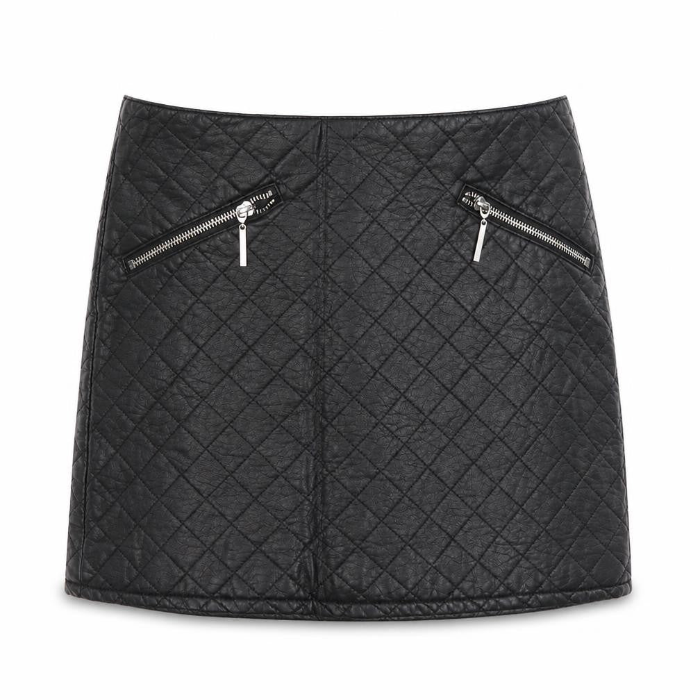 H&M Womens Black Argyle/Diamond Viscose A-Line Skirt Size 10 Zip
