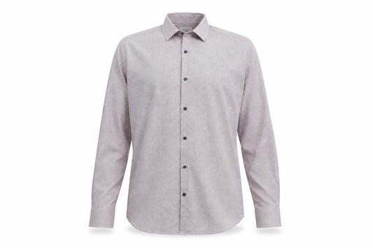 NEXT Mens Purple Geometric Polyester Button-Up Size 15 Collared Button