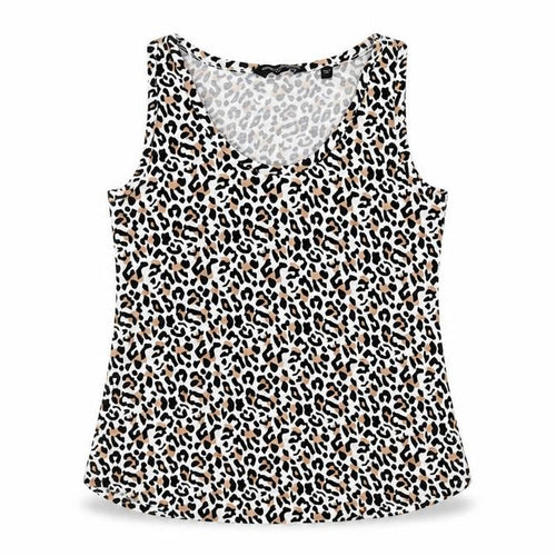 Dorothy Perkins Womens Brown Animal Print Viscose Basic Tank Size 14 Round Neck - Leopard Print