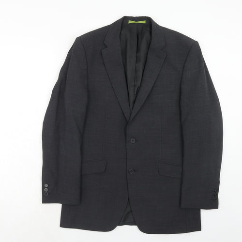 Burton Mens Grey Polyester Jacket Suit Jacket Size 38 Regular