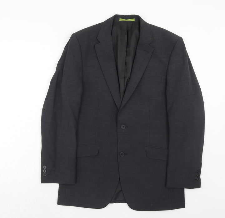 Burton Mens Grey Polyester Jacket Suit Jacket Size 38 Regular
