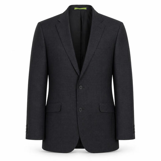 Front view of Burton men’s grey polyester jacket suit jacket, size 38, regular