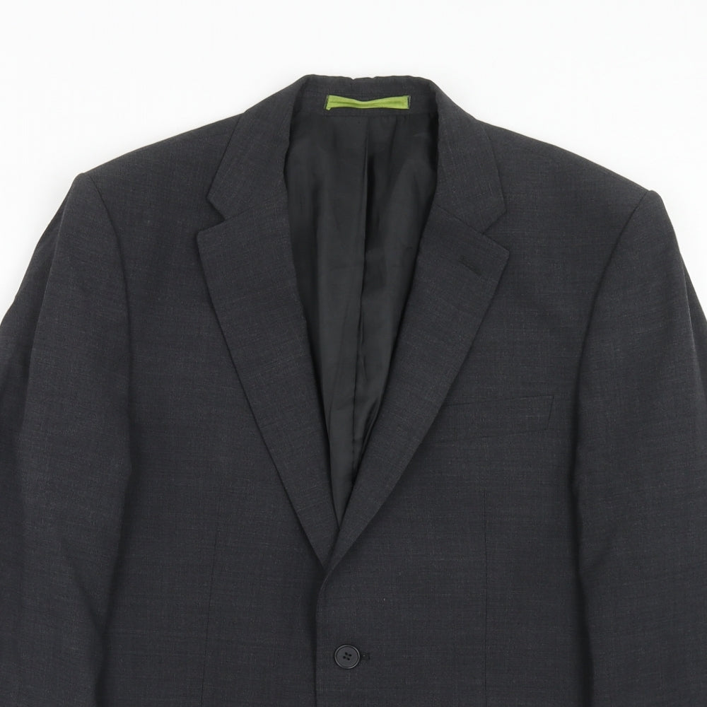 Burton Mens Grey Polyester Jacket Suit Jacket Size 38 Regular