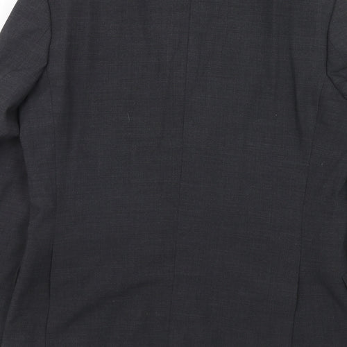 Burton Mens Grey Polyester Jacket Suit Jacket Size 38 Regular