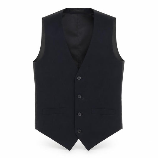 Front view of ONESIX5IVE5ive men’s blue polyester jacket suit waistcoat, size 38, regular