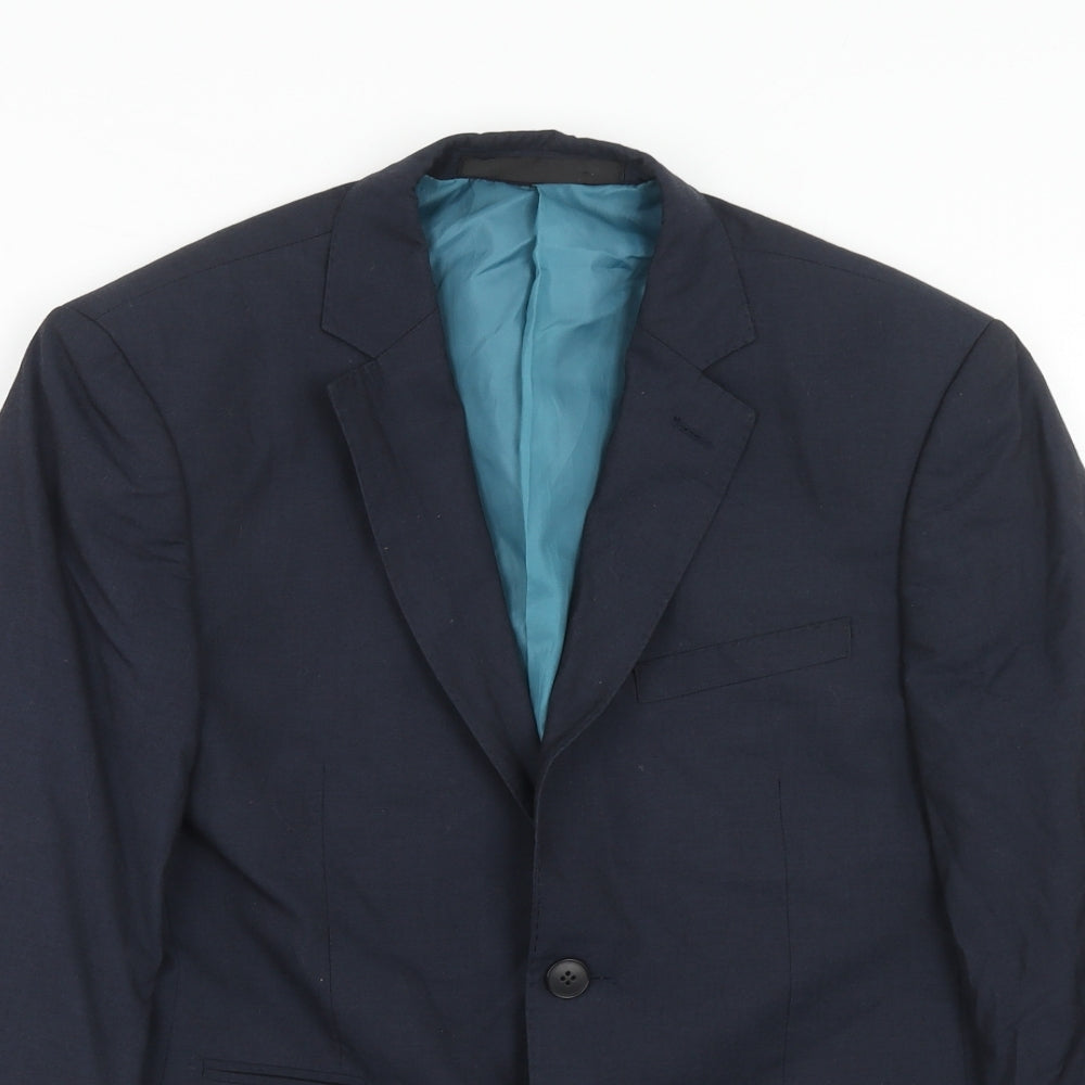 Marks and Spencer Mens Blue Polyester Jacket Suit Jacket Size 36 Regular