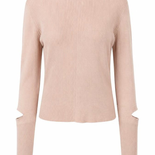 Topshop Womens Pink Round Neck Cotton Pullover Jumper Size 10 - Cut Out