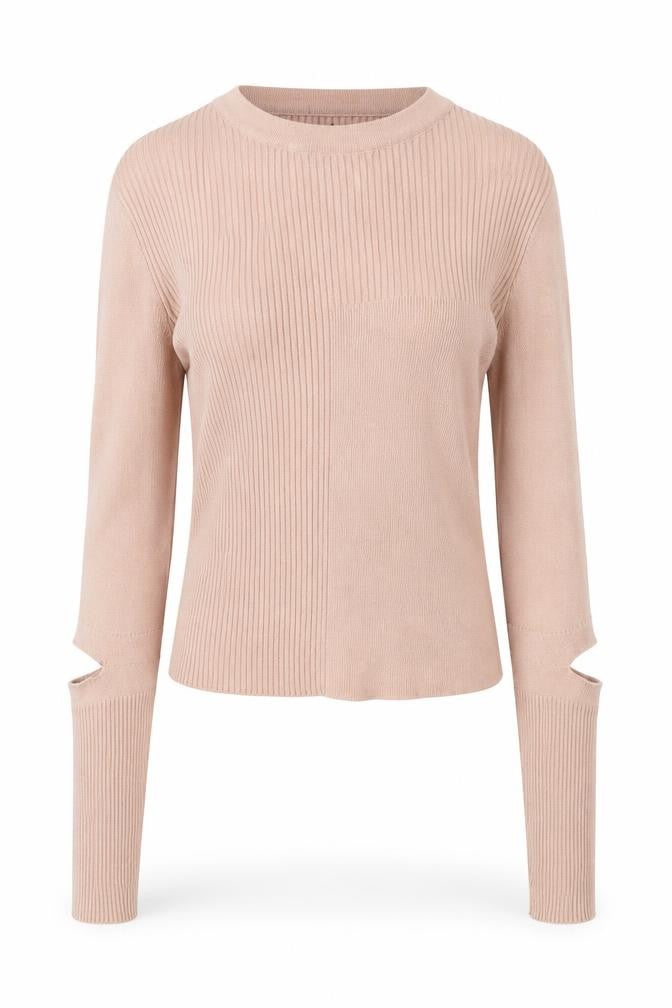 Topshop Womens Pink Round Neck Cotton Pullover Jumper Size 10 - Cut Out