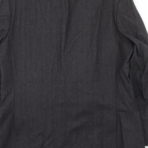 St.Michael Mens Grey Striped Wool Jacket Suit Jacket Size 42 Regular