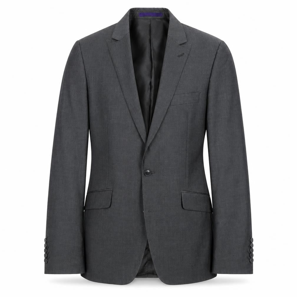 Front view of New Look men’s grey polyester jacket suit jacket, size 38, regular
