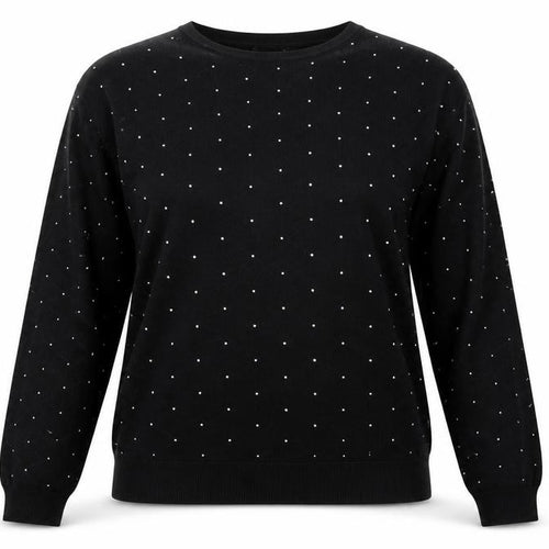 Marks and Spencer Womens Black Round Neck Polka Dot Acrylic Pullover Jumper Size M