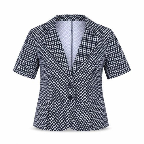 Epilogue Womens Blue Geometric Jacket Blazer Size 12 Button